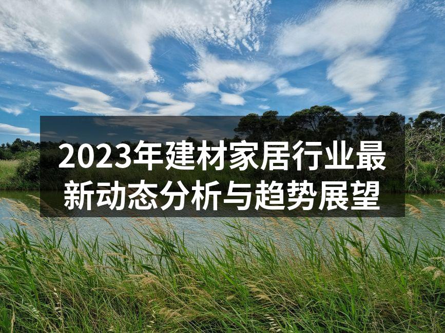 2023年建材家居行业最新动态分析与趋势展望