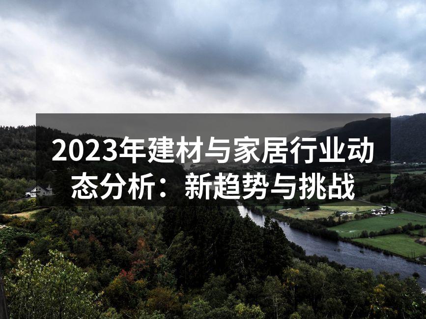 2023年建材与家居行业动态分析：新趋势与挑战