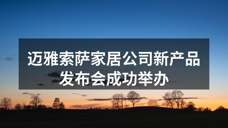 迈雅索萨家居公司新产品发布会成功举办